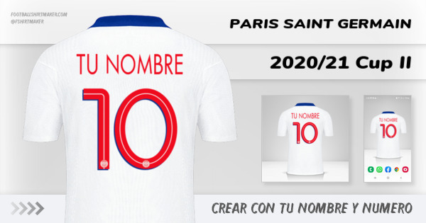 Camiseta Paris Saint Germain 2020 21 Cup II Crear con tu Nombre y Número