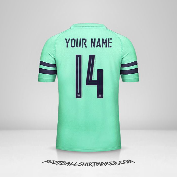 Arsenal 2018/19 Cup III jersey number 14 your name