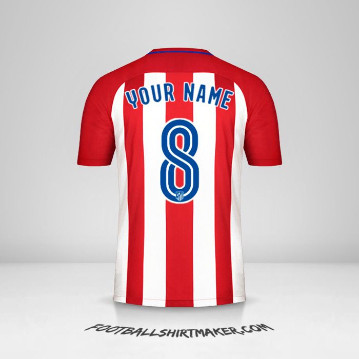 Atletico Madrid 2016/17 jersey number 8 your name