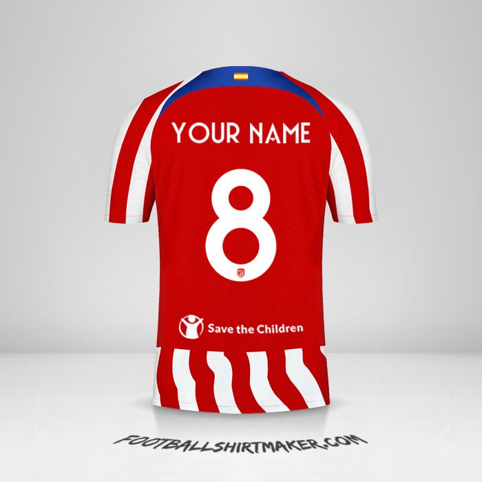 Atletico Madrid 2022/2023 Cup jersey number 8 your name