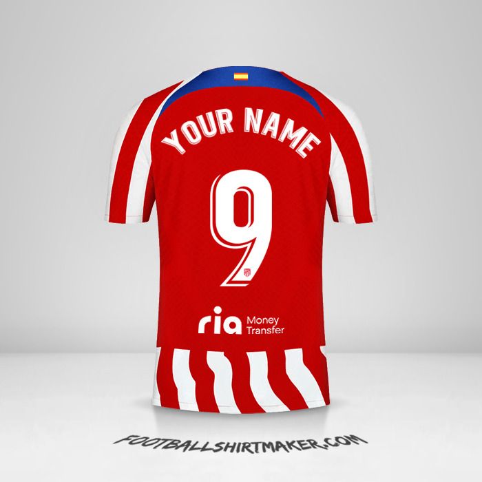 Atletico Madrid 2022/2023 jersey number 9 your name