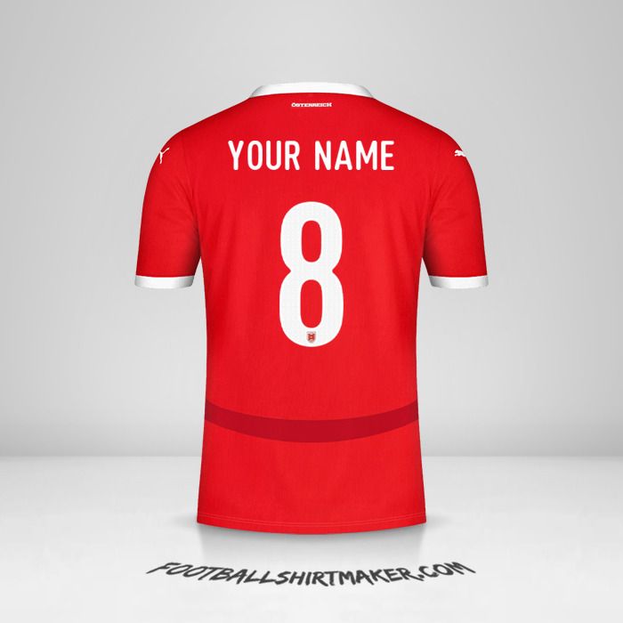 Austria 2024 jersey number 8 your name