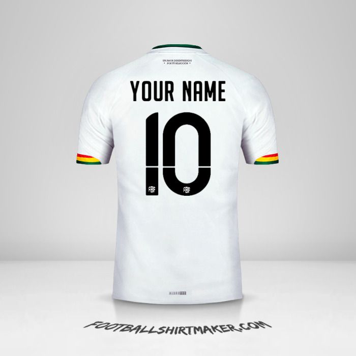 Bolivia 2015 II jersey number 10 your name