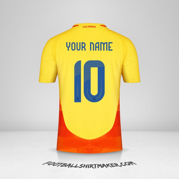 Colombia 2024 jersey number 10 your name