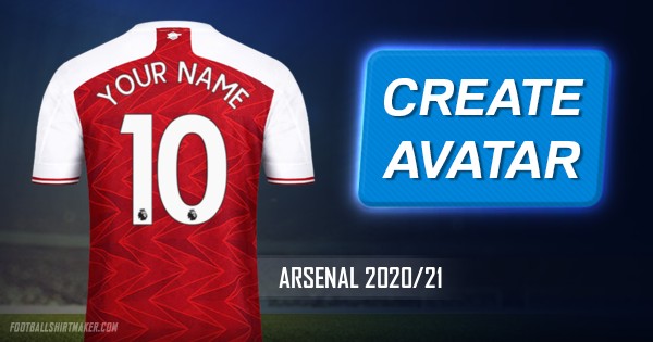 Make Arsenal 2020/21 custom jersey with 