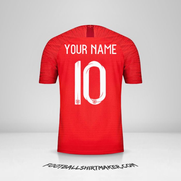 England 2018 II jersey number 10 your name
