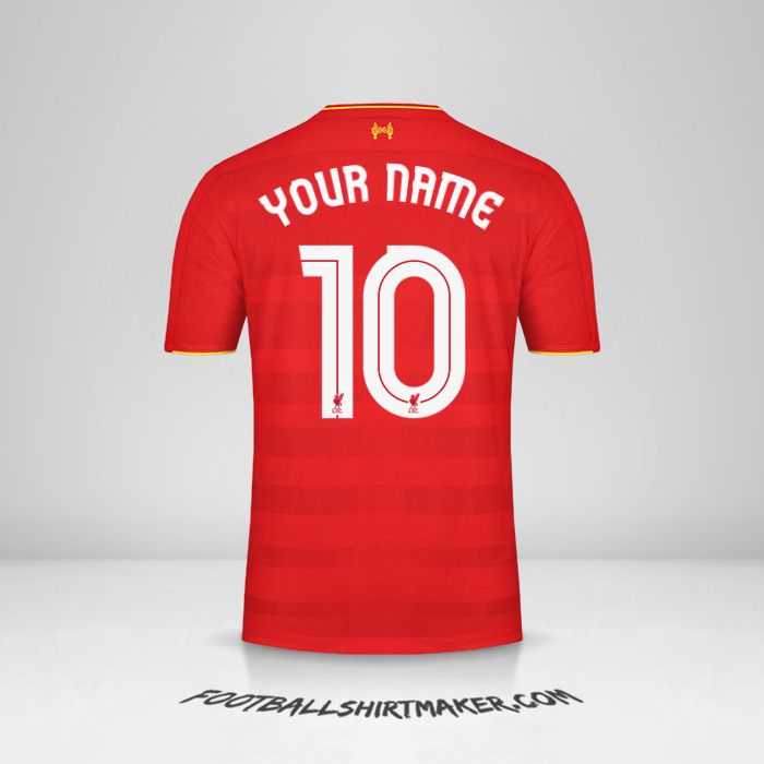 Liverpool FC 2016/17 Cup jersey number 10 your name