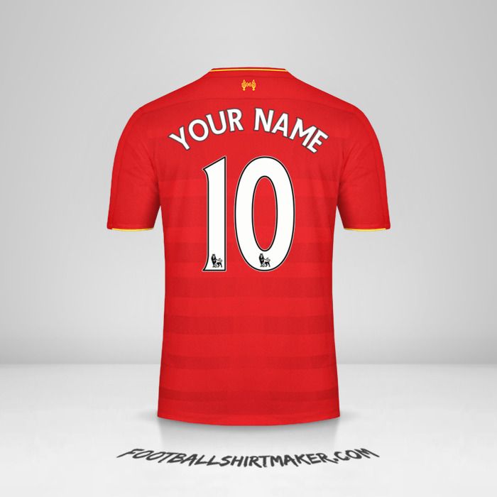 Liverpool FC 2016/17 jersey number 10 your name