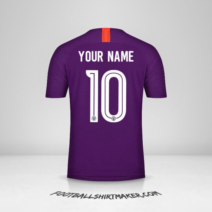 Manchester City Number 10 Make Manchester City 2018/19 Cup III custom jersey with your Name