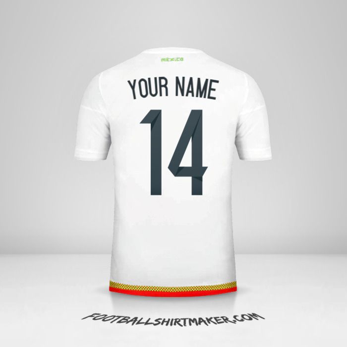 Mexico 2015/16 II jersey number 14 your name