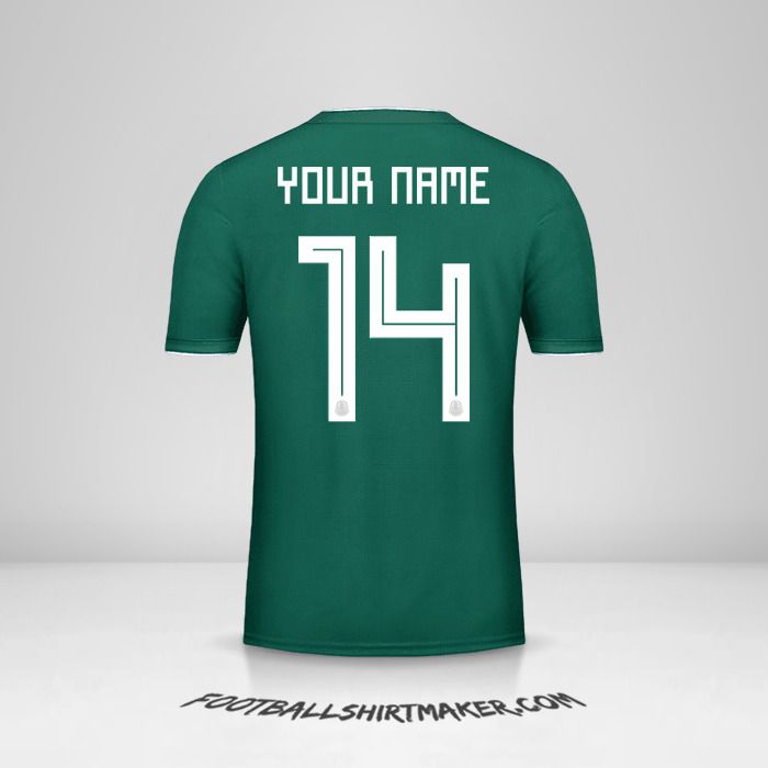 Mexico 2018 jersey number 14 your name