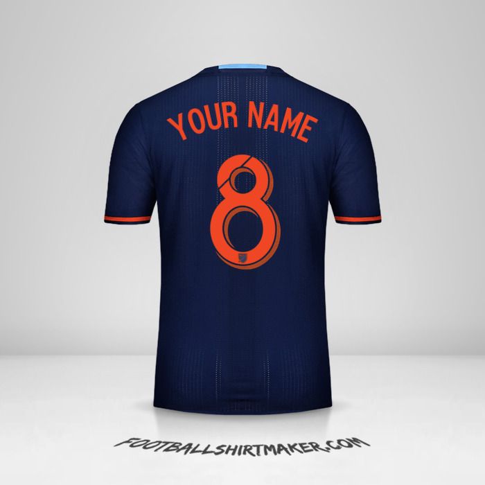 New York City FC 2016/17 II jersey number 8 your name