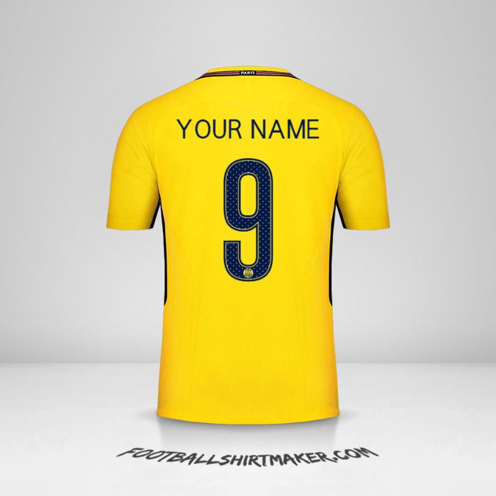Paris Saint Germain 2017/18 Cup II jersey number 9 your name