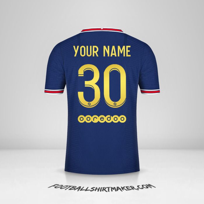 Paris Saint Germain 2021/2022 Gold jersey number 30 your name