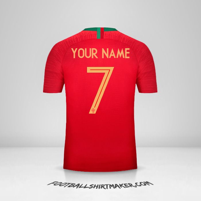 Portugal 2018 jersey number 7 your name