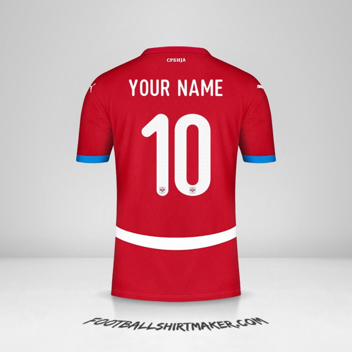 Serbia 2024 jersey number 10 your name
