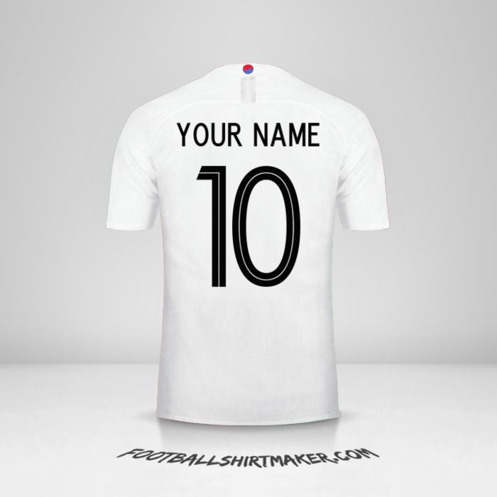 South Korea 2018 II jersey number 10 your name