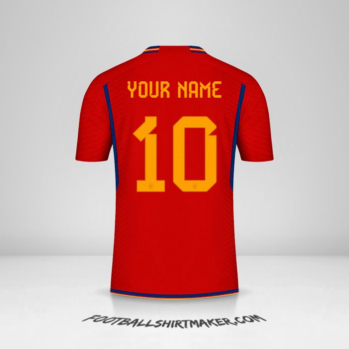 Spain 2022 jersey number 10 your name