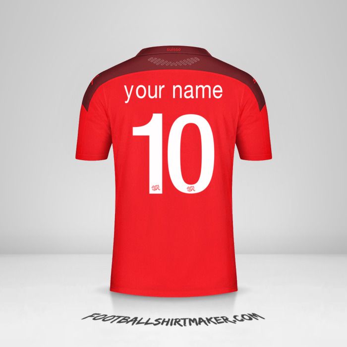Switzerland 2020/2021 jersey number 10 your name