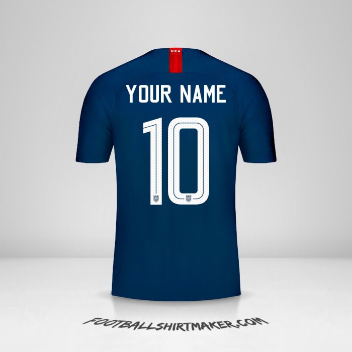 USA 2018 II jersey number 10 your name