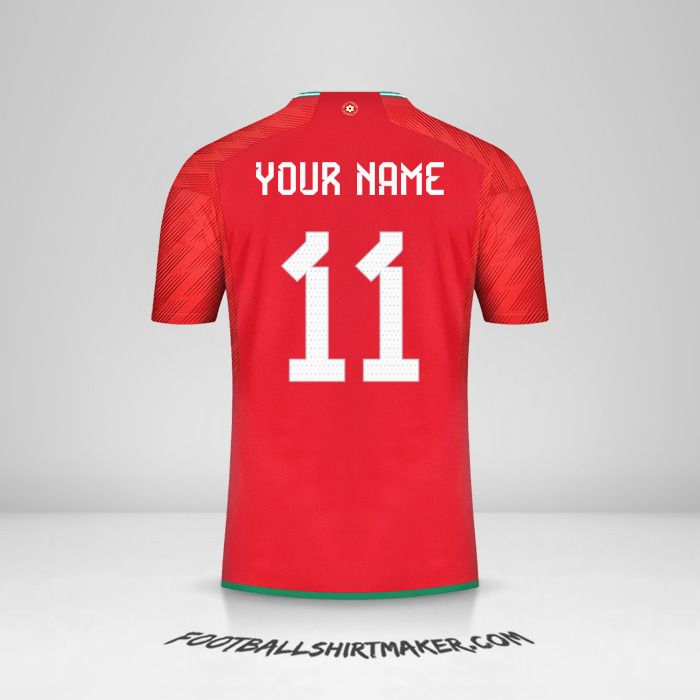 Wales 2022 jersey number 11 your name
