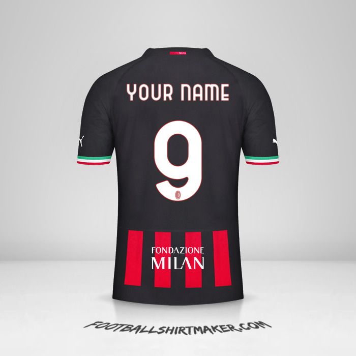 AC Milan 2022/2023 Cup shirt number 9 your name
