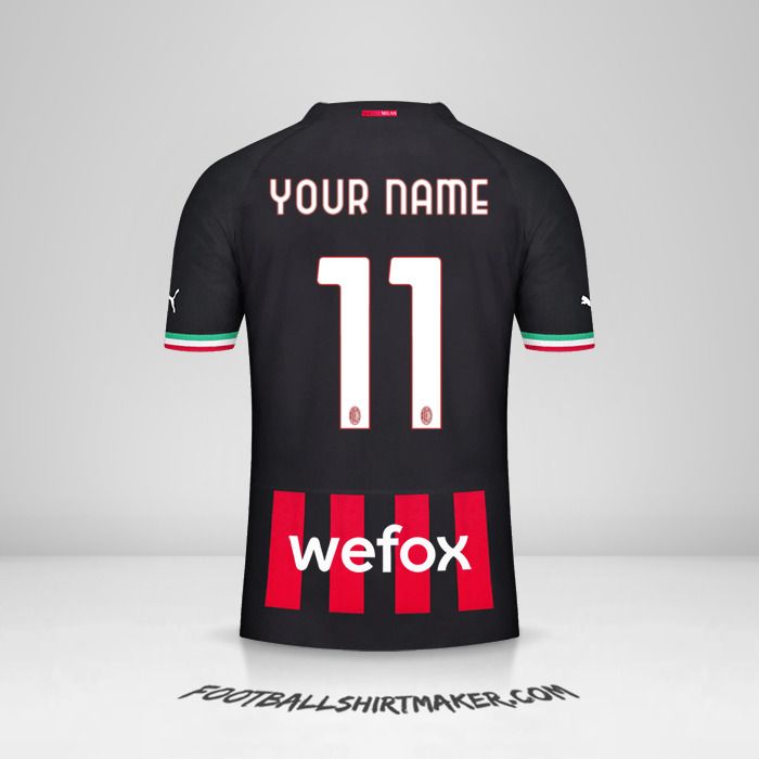 AC Milan 2022/2023 shirt number 11 your name