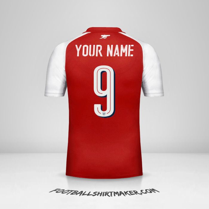 Arsenal 2017/18 Cup shirt number 9 your name