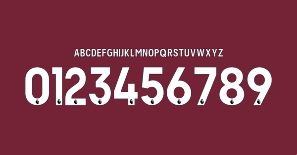 Font Aston Villa Fc Shirt 2025 2026 Names Letters Numbers Nameset Preview 02 4904