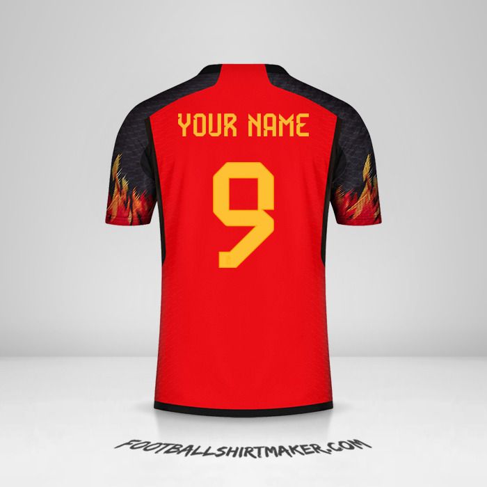 Belgium 2022 shirt number 9 your name