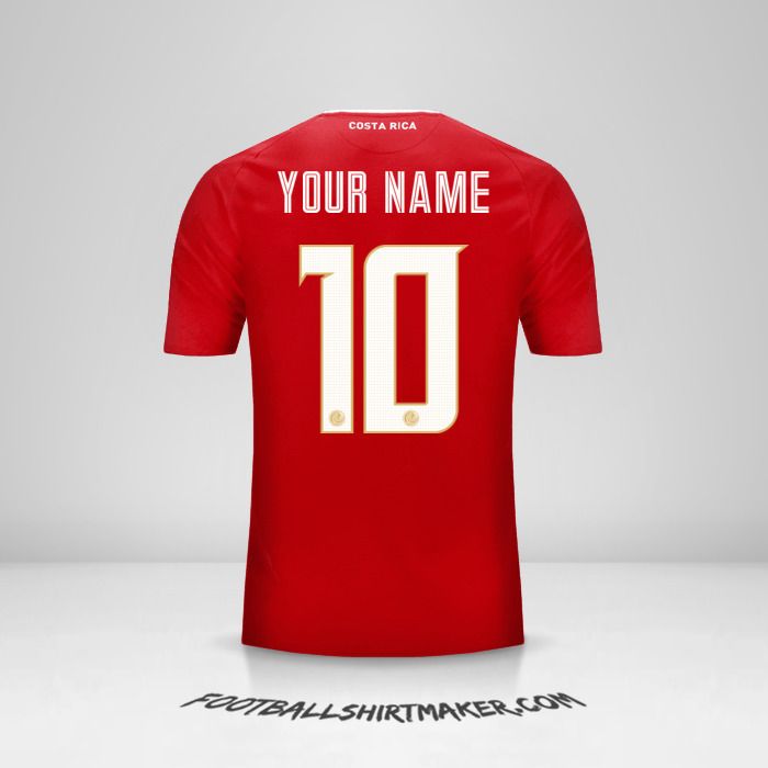 Costa Rica 2018 shirt number 10 your name