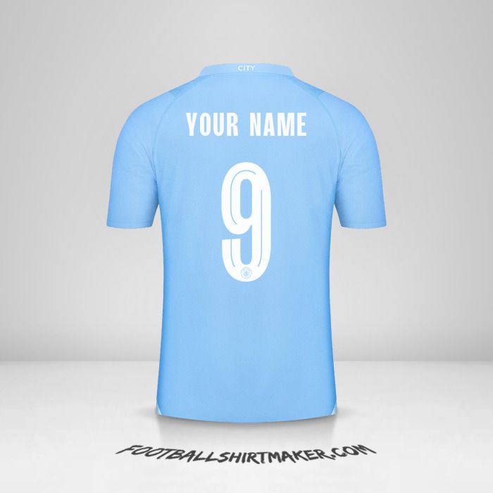 Manchester City 2023/2024 World Cup shirt number 9 your name