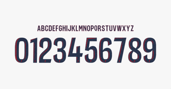 Font Paris Saint Germain Shirt 2025 2026 II Names Letters Numbers Nameset Preview 02 4910