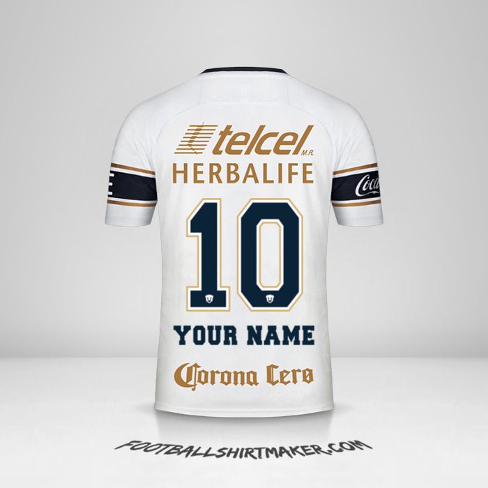 Pumas UNAM 2017/18 shirt number 10 your name