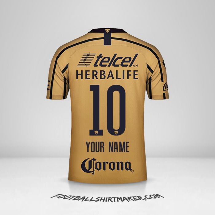 Pumas UNAM 2018/19 II shirt number 10 your name