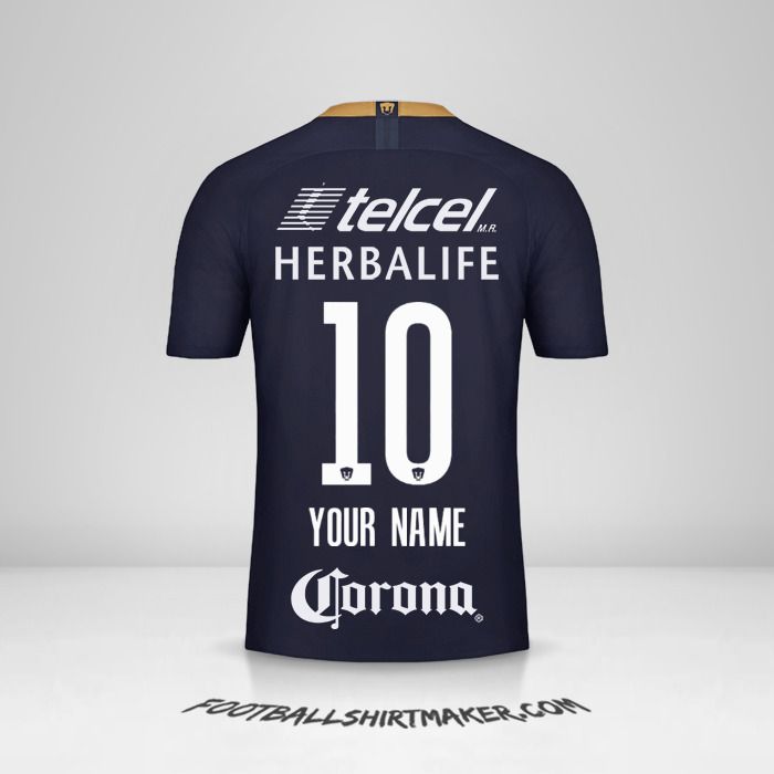 Pumas UNAM 2018/19 III shirt number 10 your name