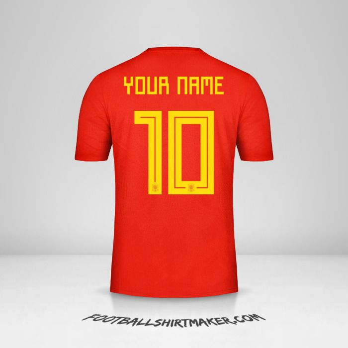 Spain 2018 shirt number 10 your name