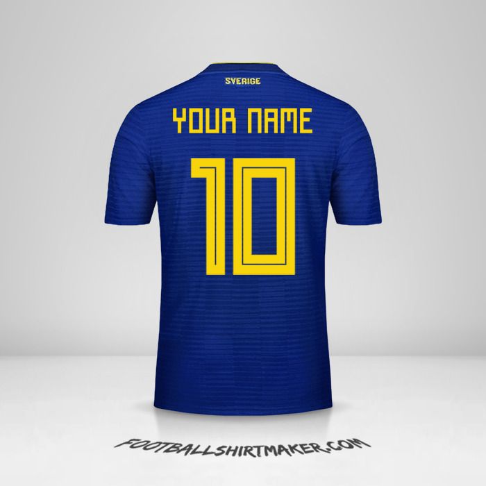 Sweden 2018 II shirt number 10 your name