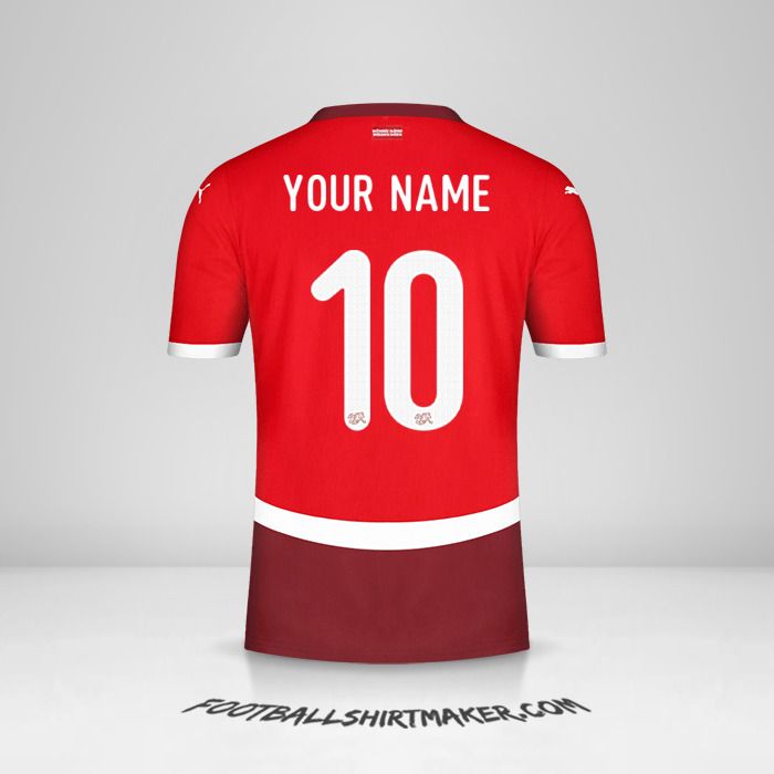 Switzerland 2024 shirt number 10 your name