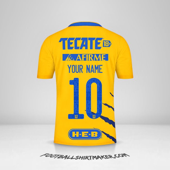 Tigres UANL 2021/2022 shirt number 10 your name