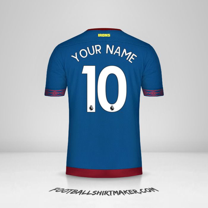West Ham United FC 2018/19 II shirt number 10 your name