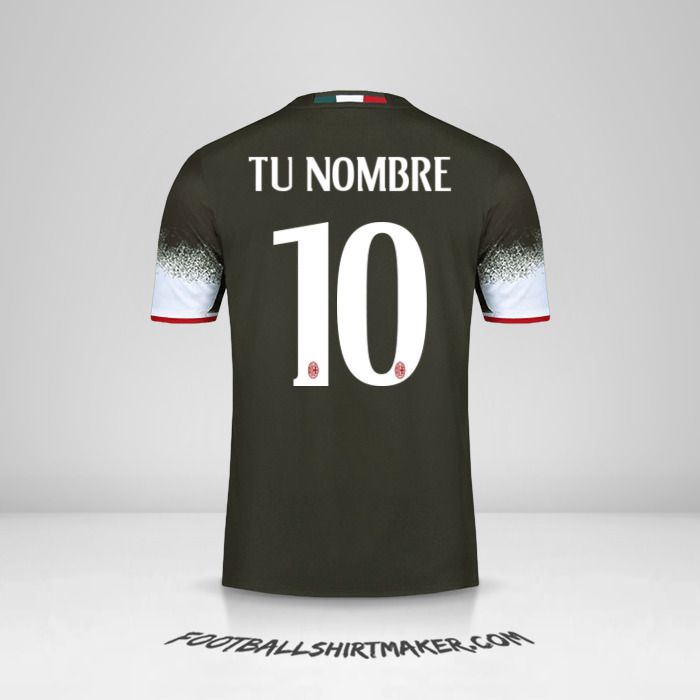 Jersey AC Milan 2016/17 III número 10 tu nombre