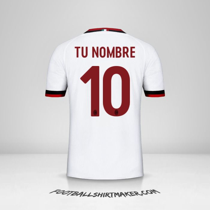 Jersey AC Milan 2017/18 II número 10 tu nombre