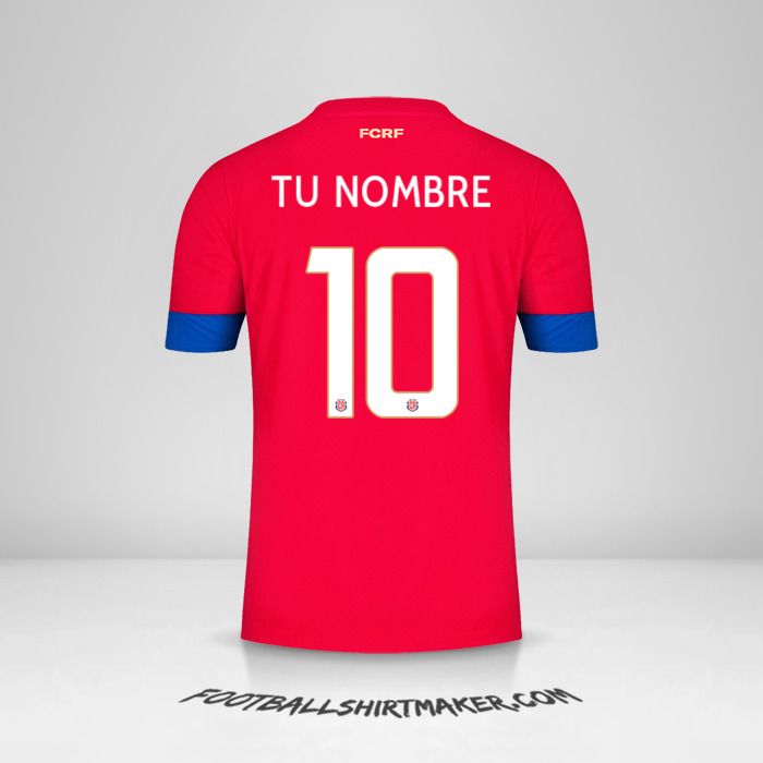 Jersey Costa Rica 2022 número 10 tu nombre