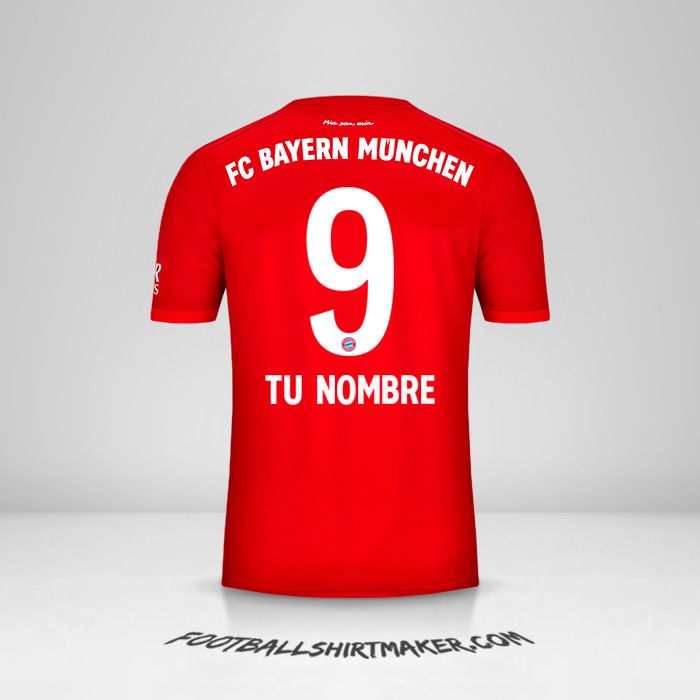 Jersey FC Bayern Munchen 2019/20 número 9 tu nombre