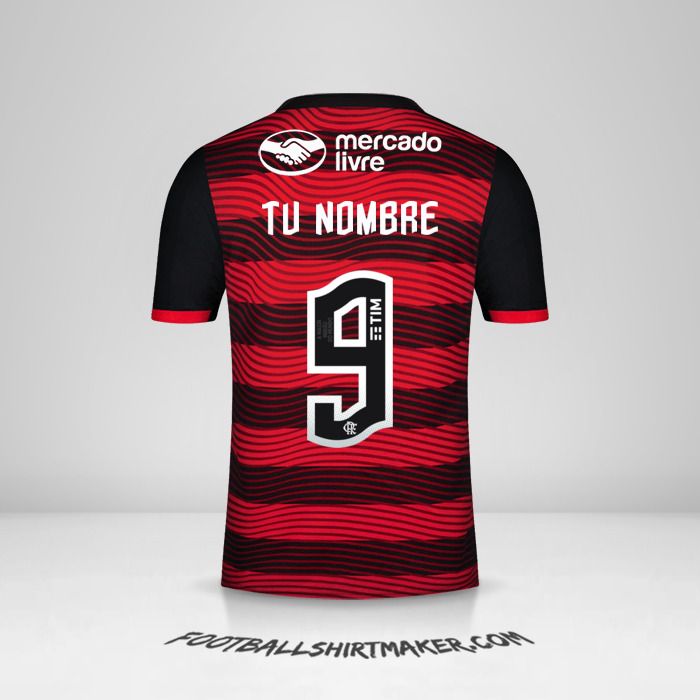 Jersey Flamengo 2022 número 9 tu nombre
