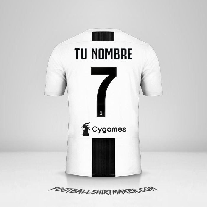Jersey Juventus FC 2018/19 número 7 tu nombre