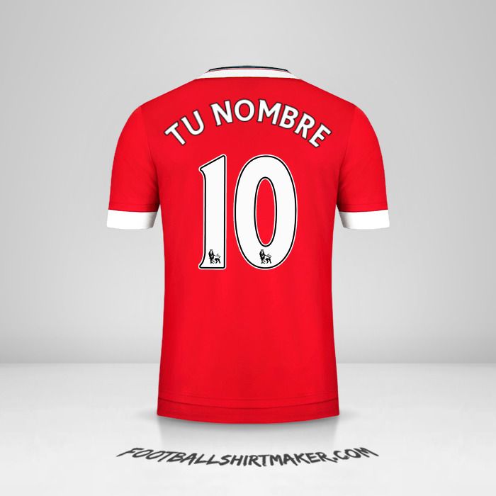 Jersey Manchester United 2015/16 número 10 tu nombre