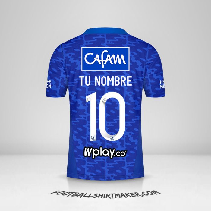 Jersey Millonarios FC 2021/2022 número 10 tu nombre