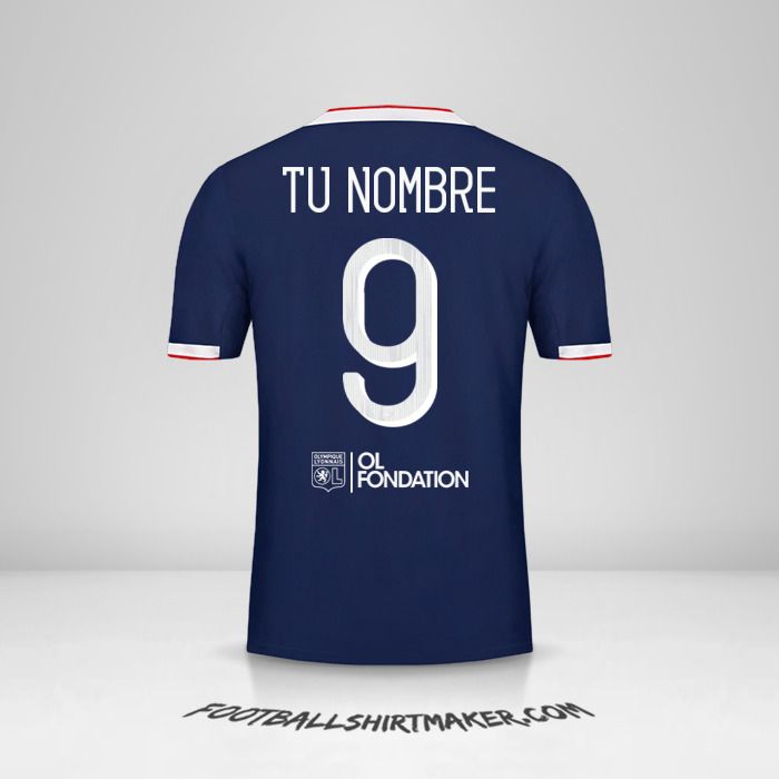 Jersey Olympique Lyon 2019/20 Cup II número 9 tu nombre